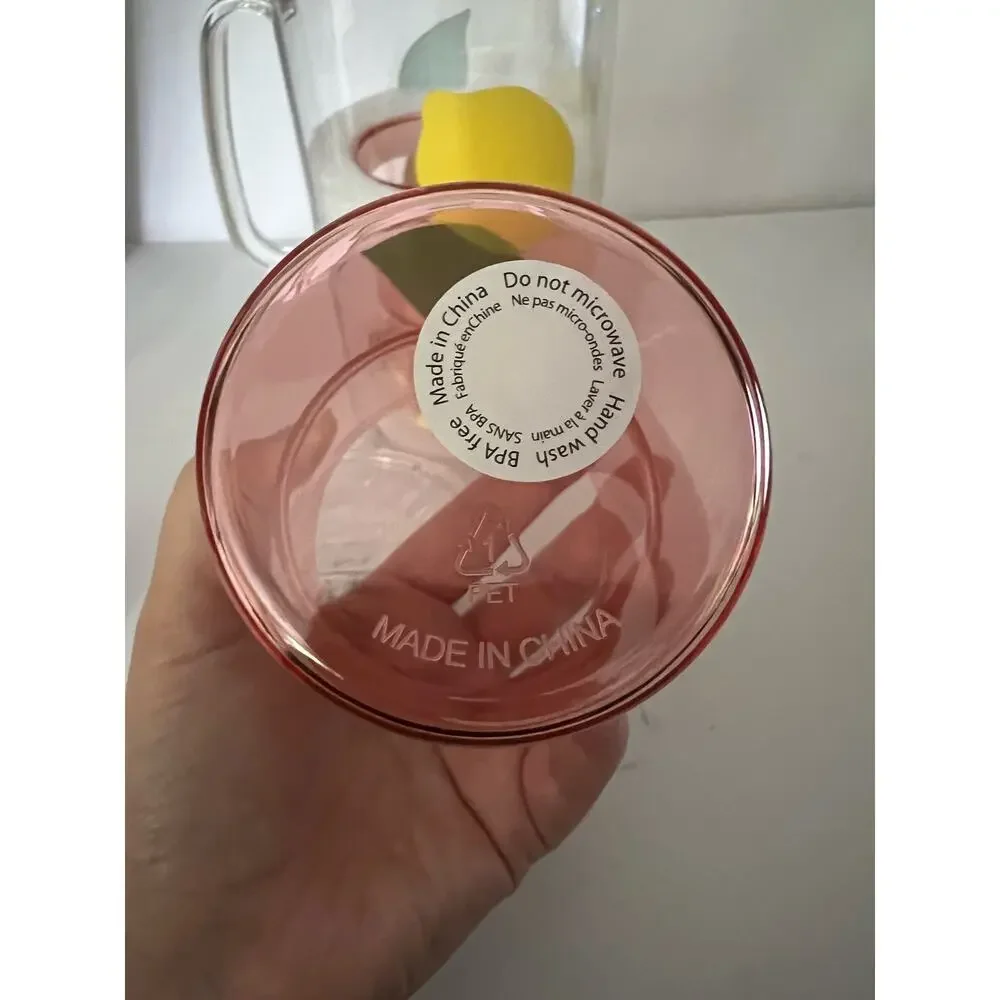NWB Kate Spade New York Acrylic Lemon 58 oz. Pitcher & Set of 2 12 oz Cups